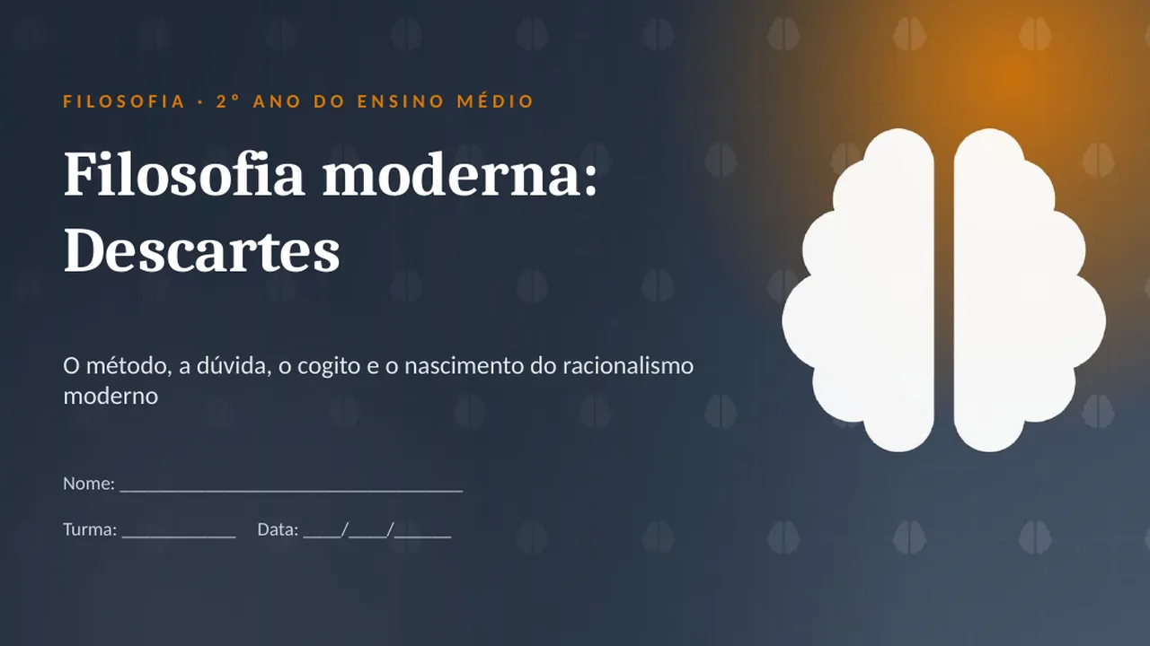 Capa da apresentação Filosofia moderna: Descartes