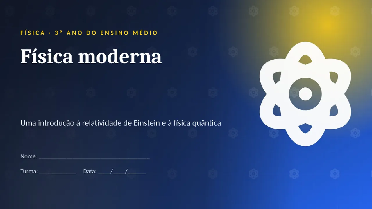Capa da apresentação Física moderna