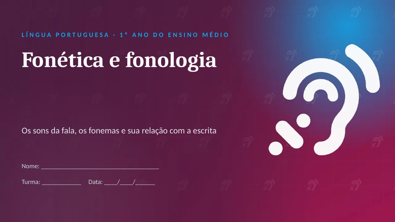 Capa da apresentação Fonética e fonologia