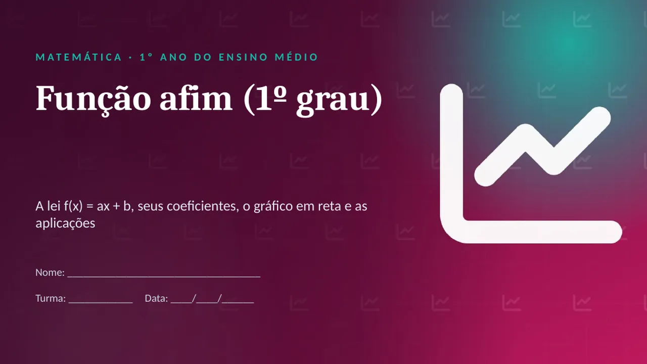 Capa da apresentação Função afim (1º grau)