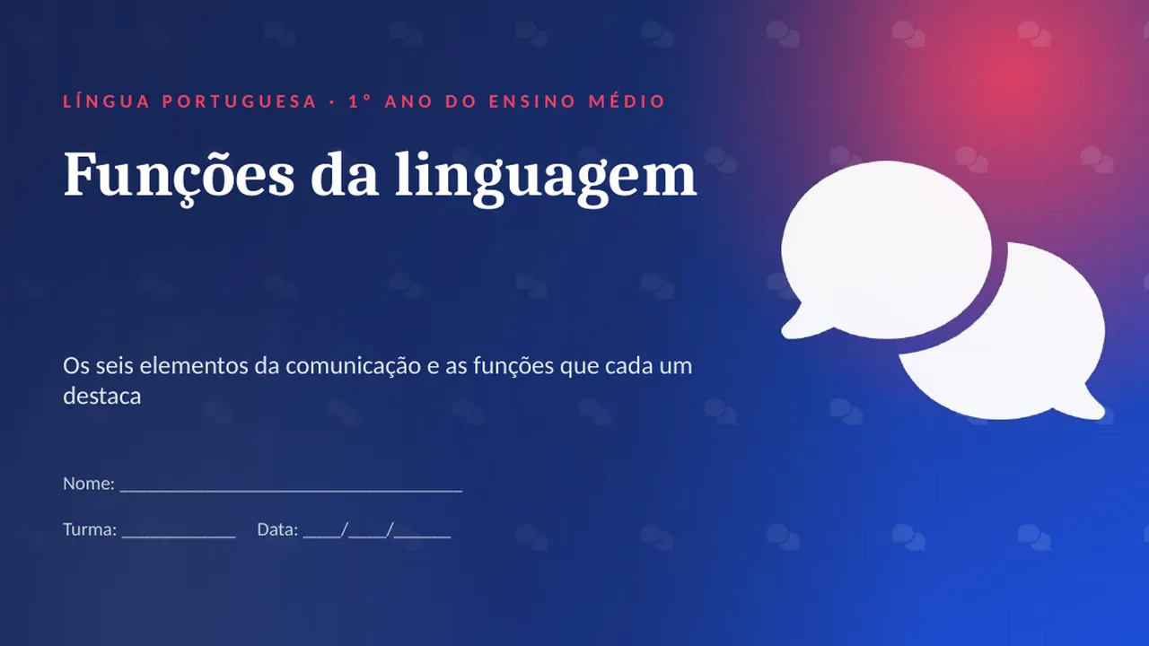 Capa da apresentação Funções da linguagem