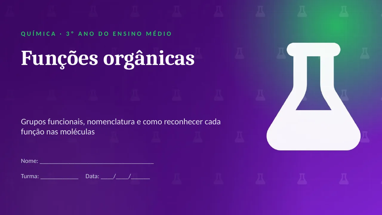 Capa da apresentação Funções orgânicas