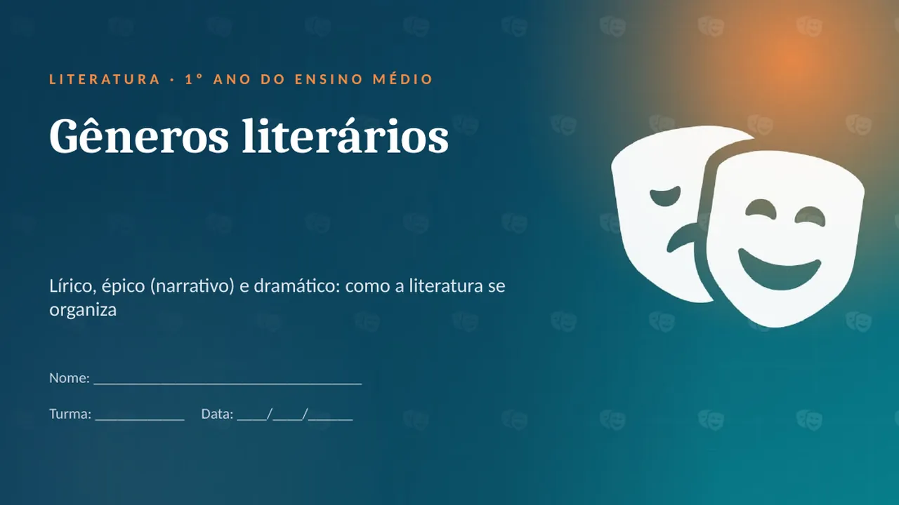 Capa da apresentação Gêneros literários
