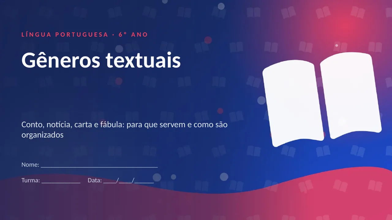 Capa da apresentação Gêneros textuais