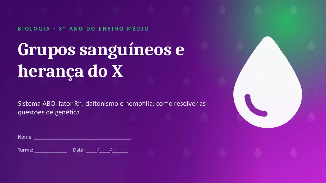 Capa da apresentação Grupos sanguíneos e herança do X