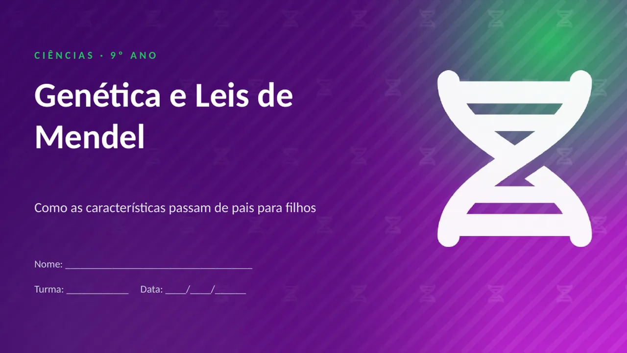 Capa da apresentação Genética e Leis de Mendel
