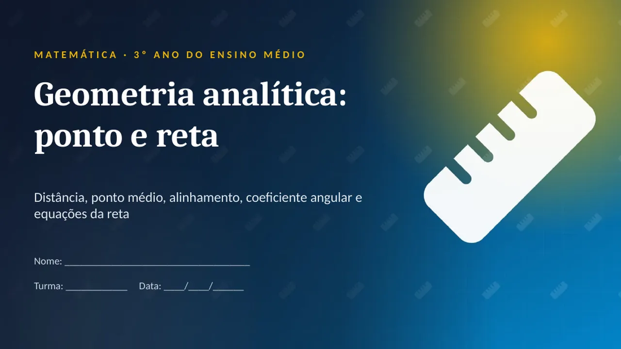 Capa da apresentação Geometria analítica: ponto e reta