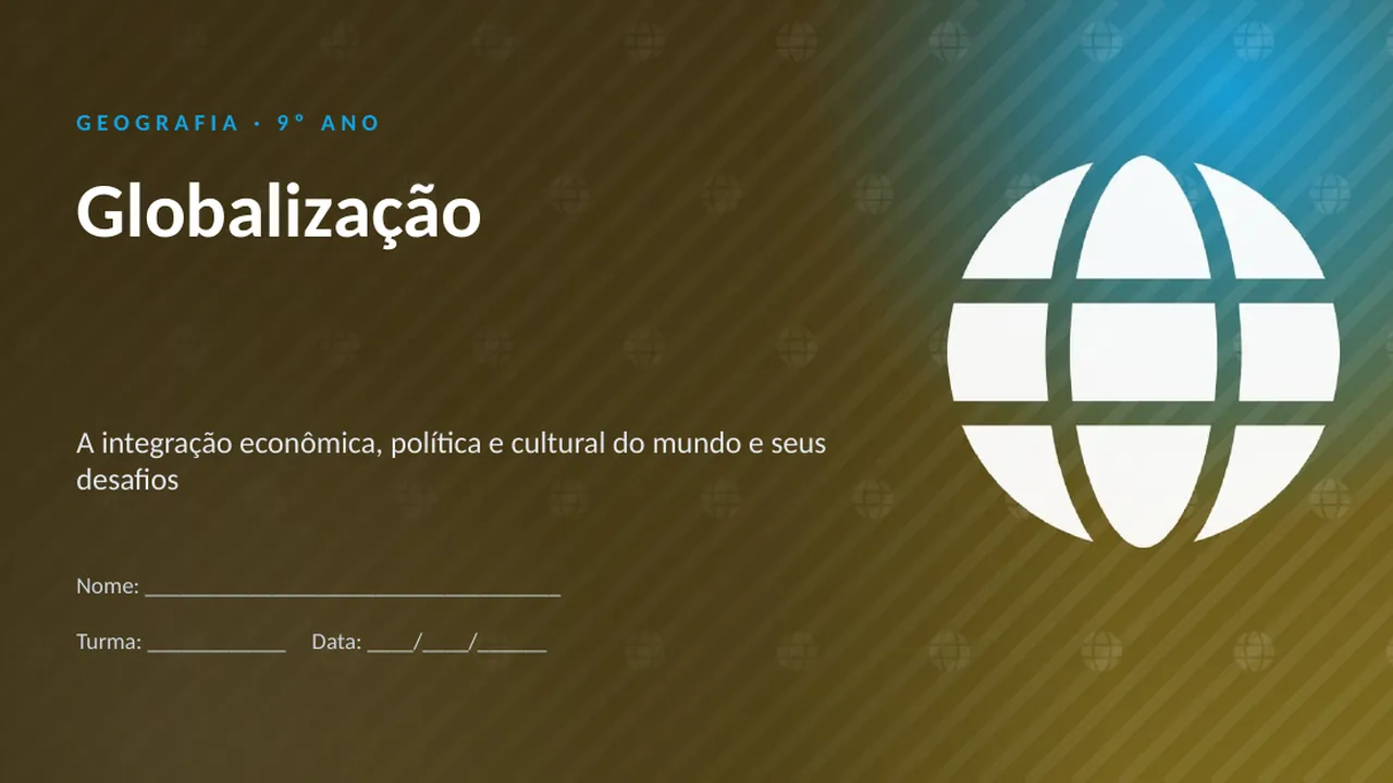 Capa da apresentação Globalização