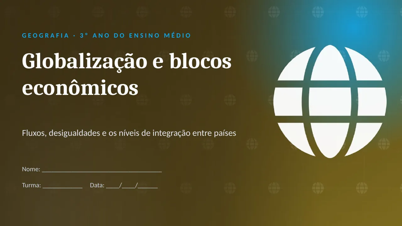 Capa da apresentação Globalização e blocos econômicos