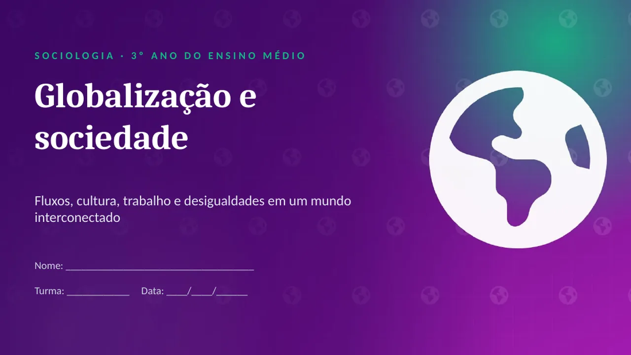 Capa da apresentação Globalização e sociedade