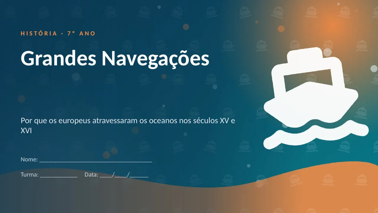 Capa da apresentação Grandes Navegações