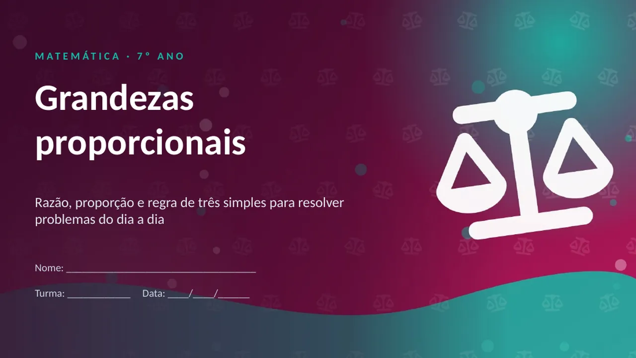 Capa da apresentação Grandezas proporcionais