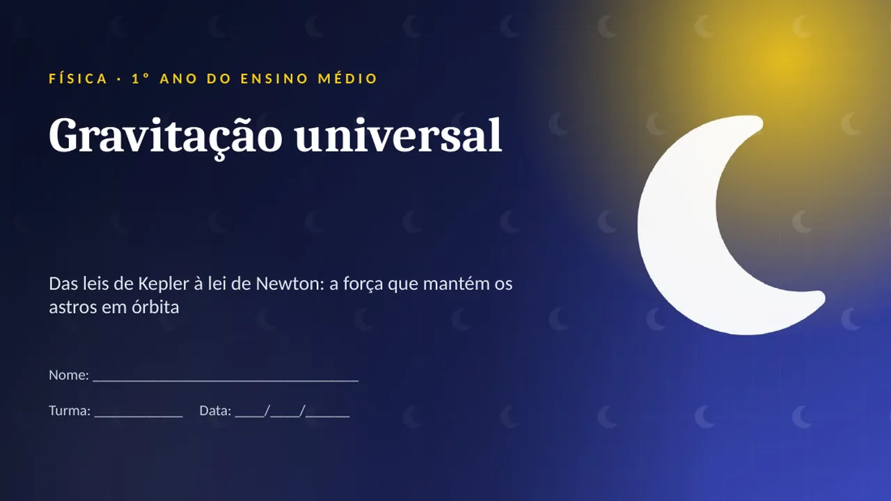 Capa da apresentação Gravitação universal