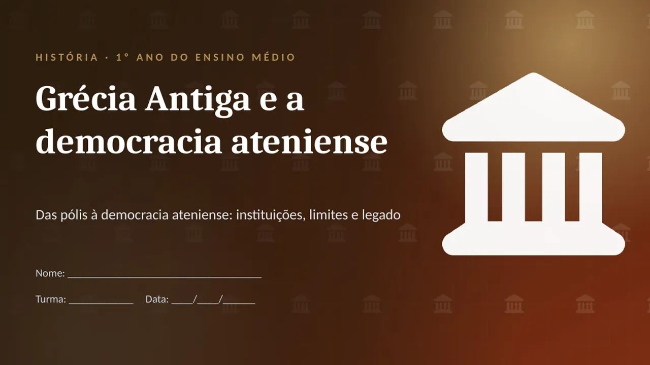 Capa da apresentação Grécia Antiga e a democracia ateniense