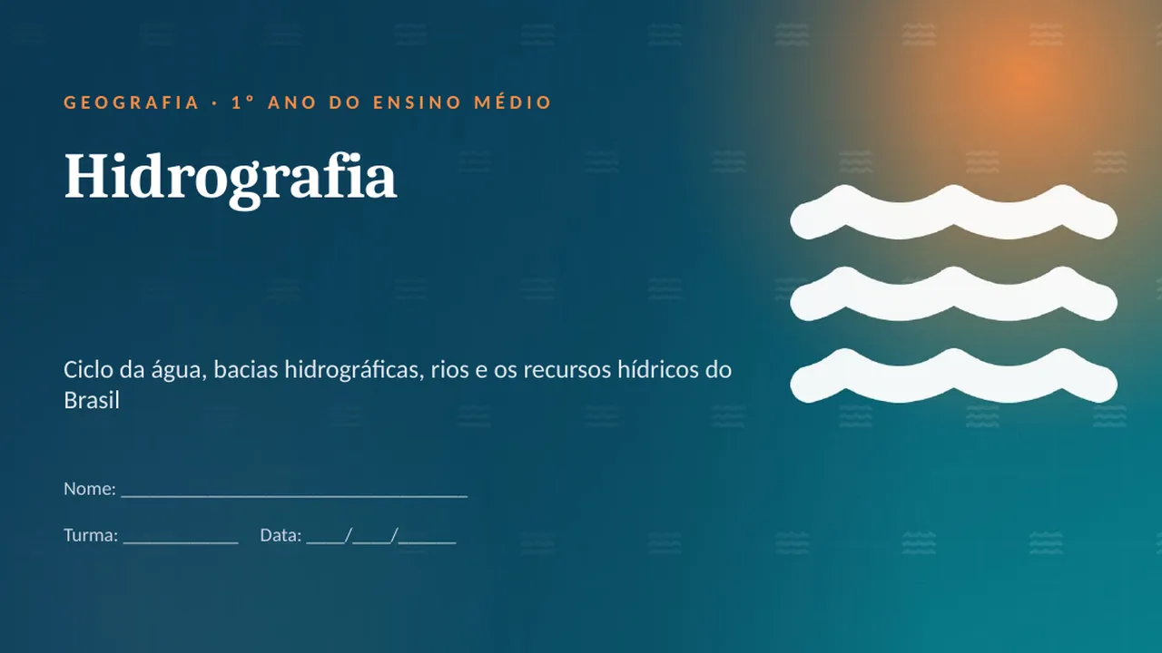 Capa da apresentação Hidrografia