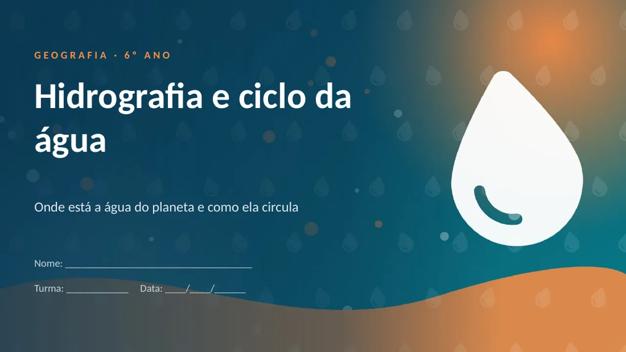 Capa da apresentação Hidrografia e ciclo da água