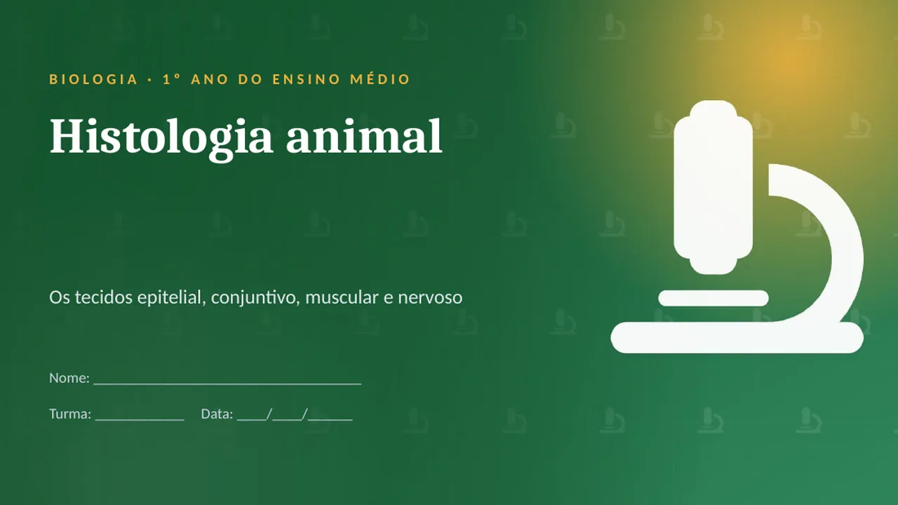 Capa da apresentação Histologia animal