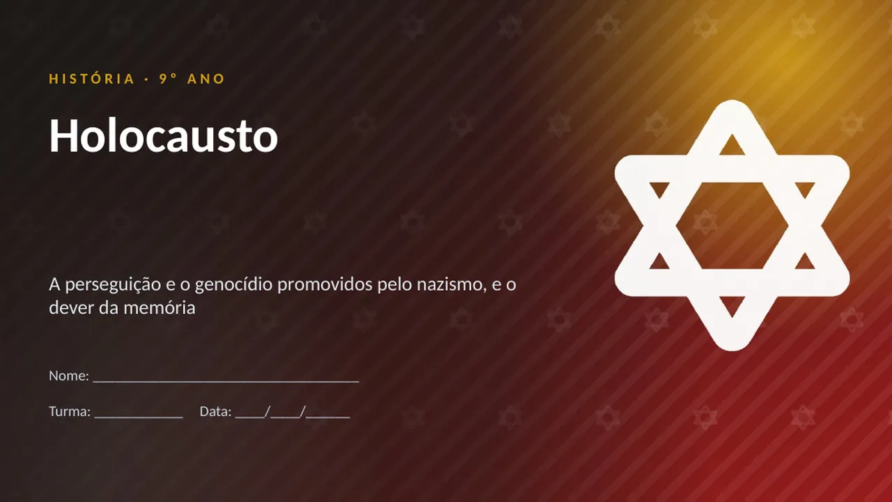 Capa da apresentação Holocausto