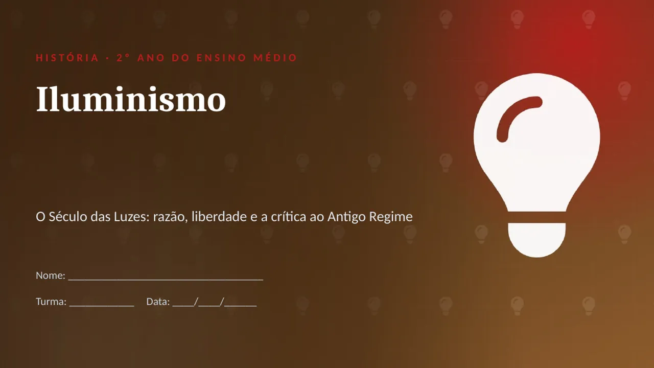 Capa da apresentação Iluminismo