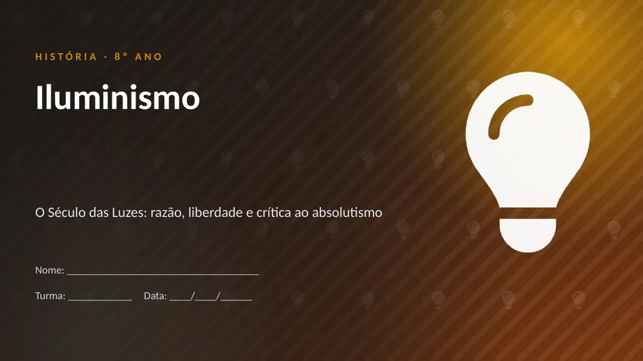 Capa da apresentação Iluminismo