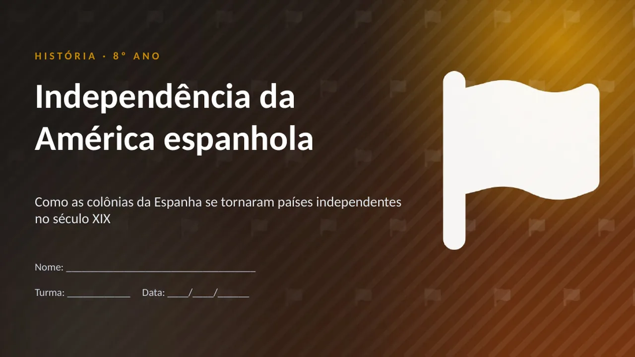 Capa da apresentação Independência da América espanhola