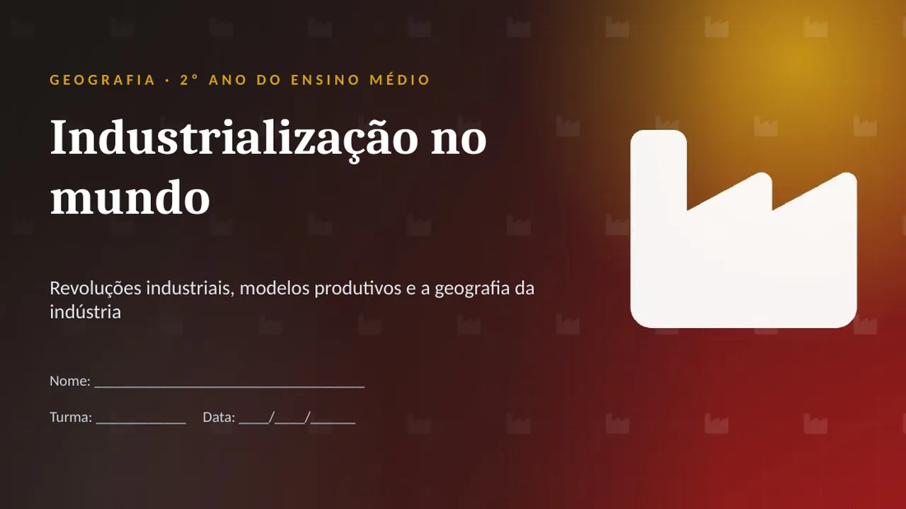 Capa da apresentação Industrialização no mundo