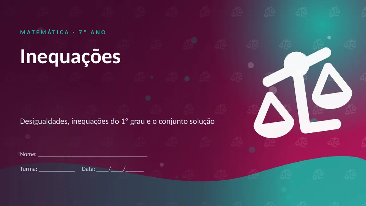 Capa da apresentação Inequações