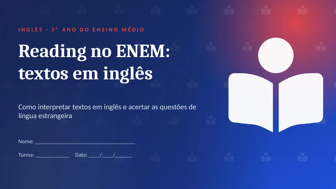 Capa da apresentação Reading no ENEM: textos em inglês