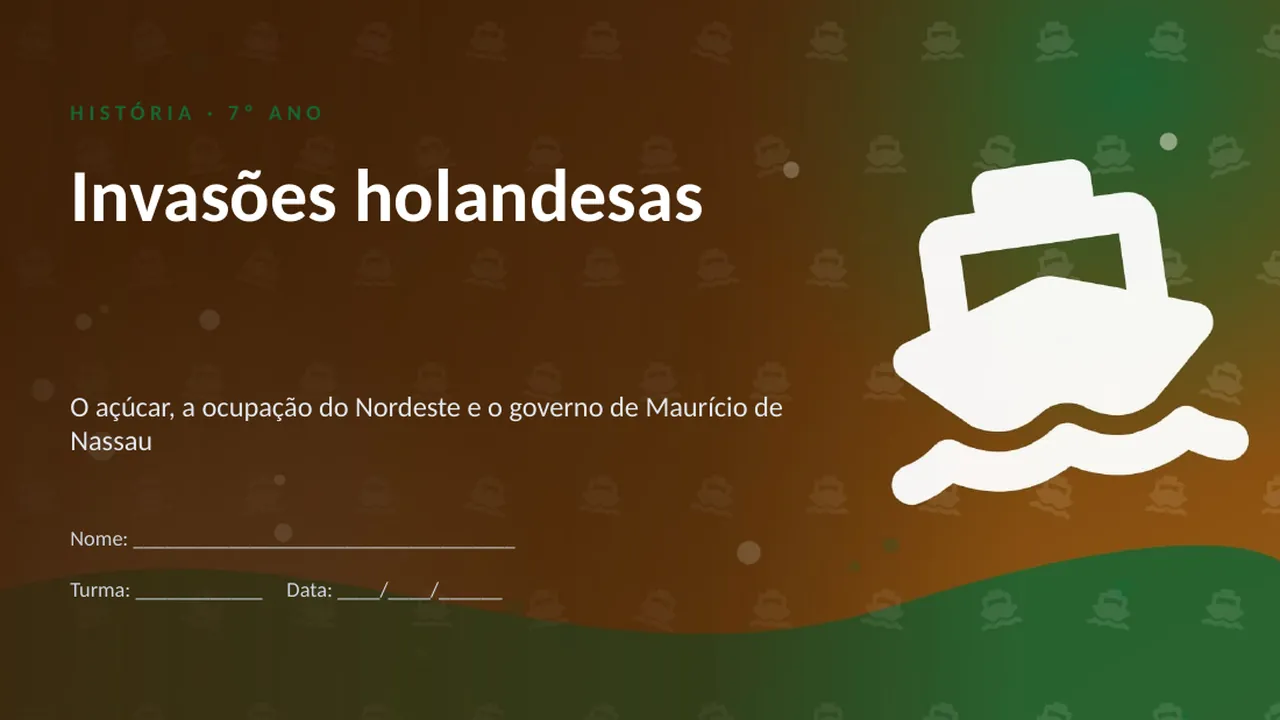 Capa da apresentação Invasões holandesas