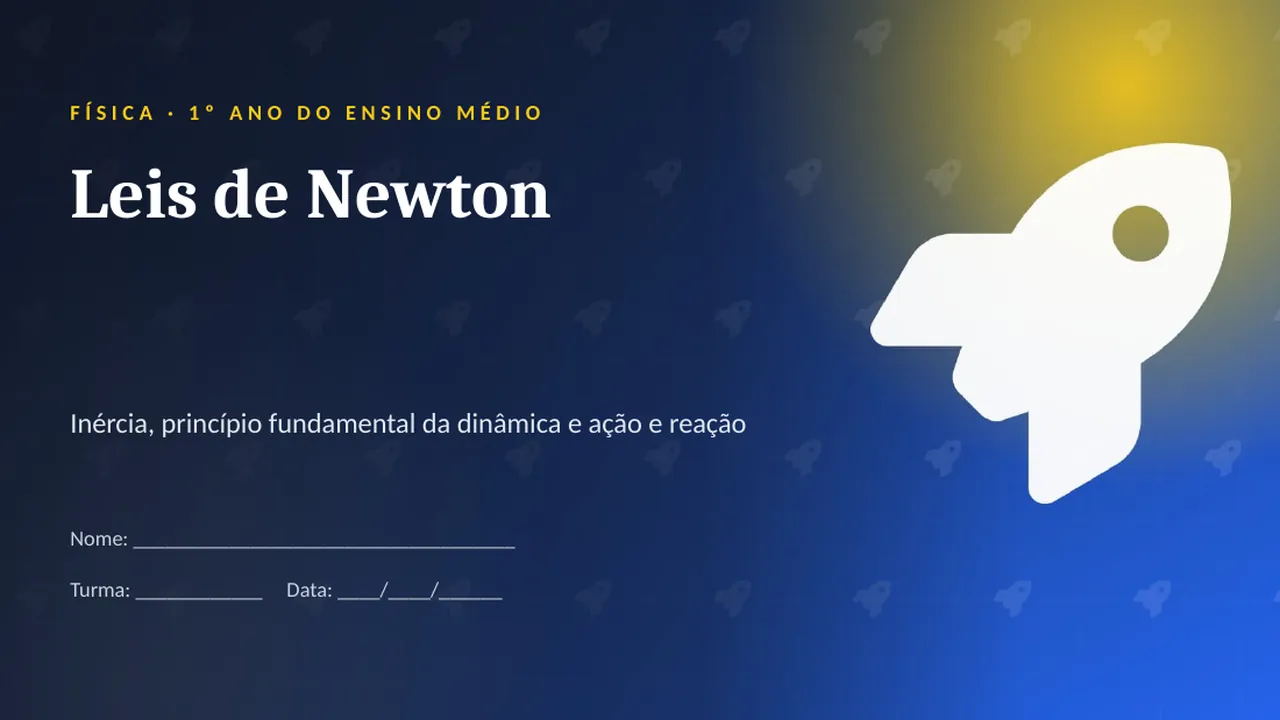 Capa da apresentação Leis de Newton