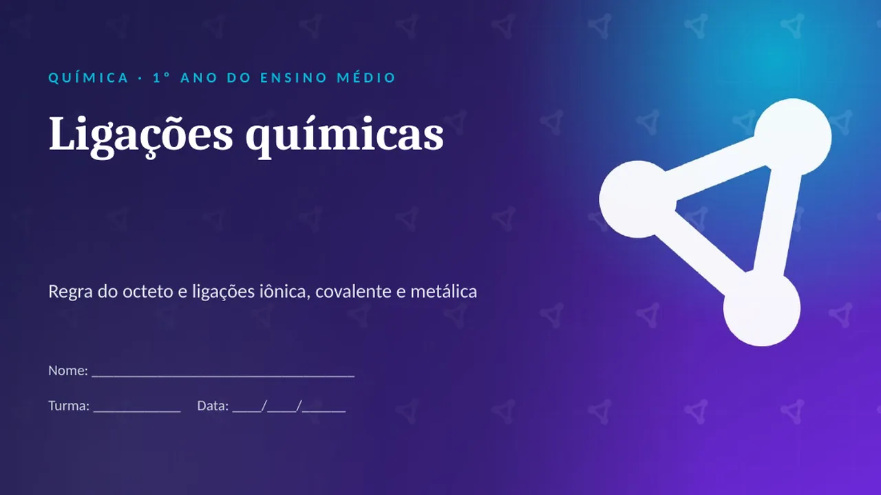 Capa da apresentação Ligações químicas