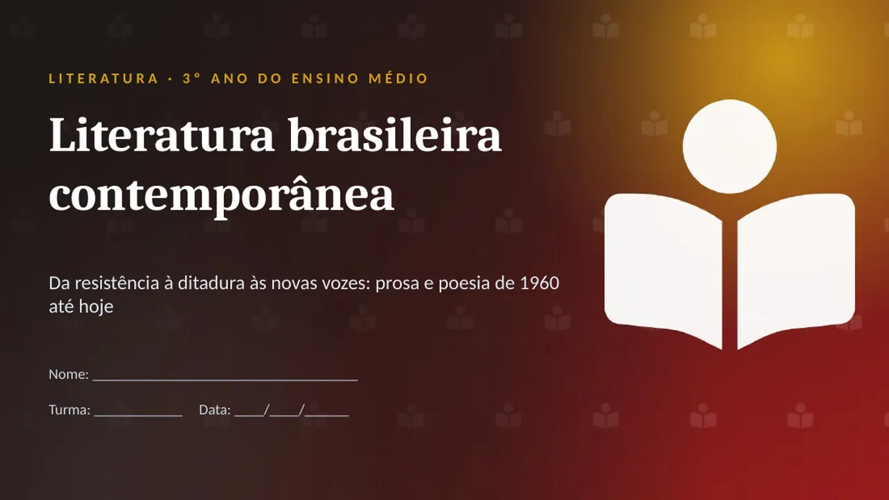 Capa da apresentação Literatura brasileira contemporânea