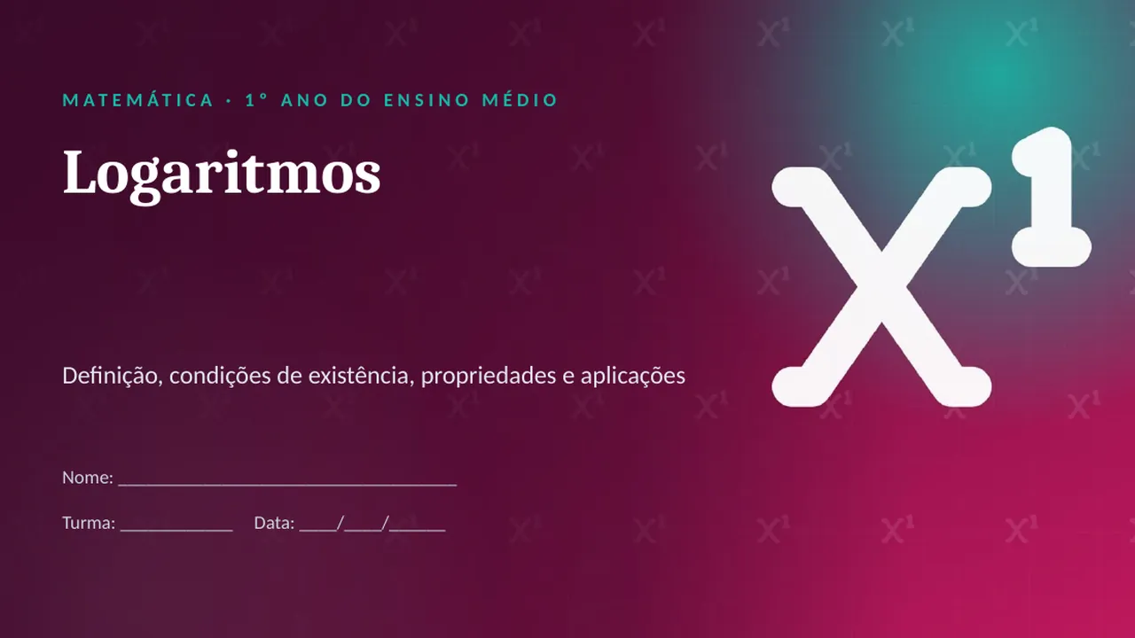 Capa da apresentação Logaritmos
