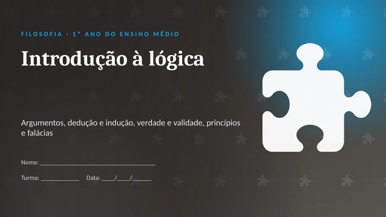 Capa da apresentação Introdução à lógica