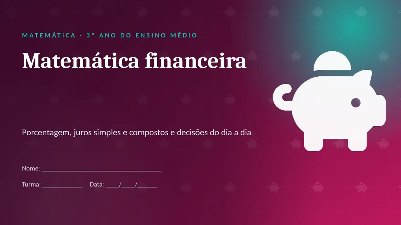 Capa da apresentação Matemática financeira