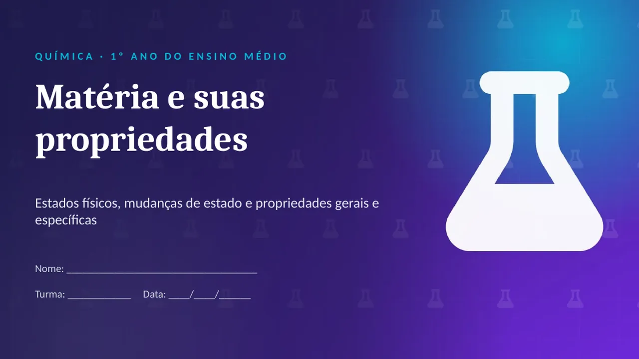 Capa da apresentação Matéria e suas propriedades