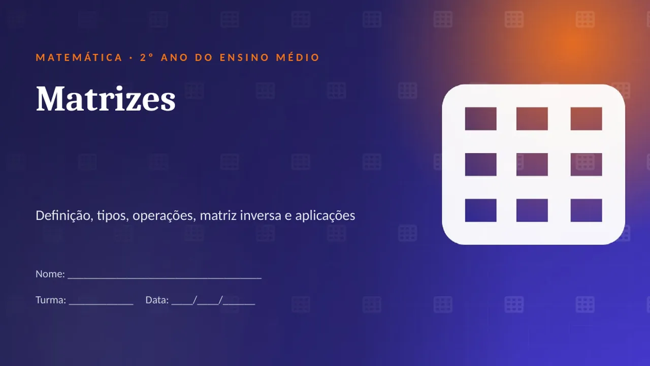 Capa da apresentação Matrizes