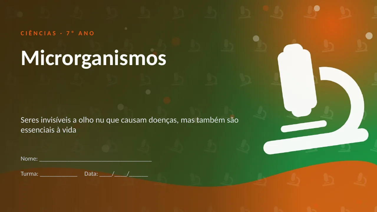 Capa da apresentação Microrganismos
