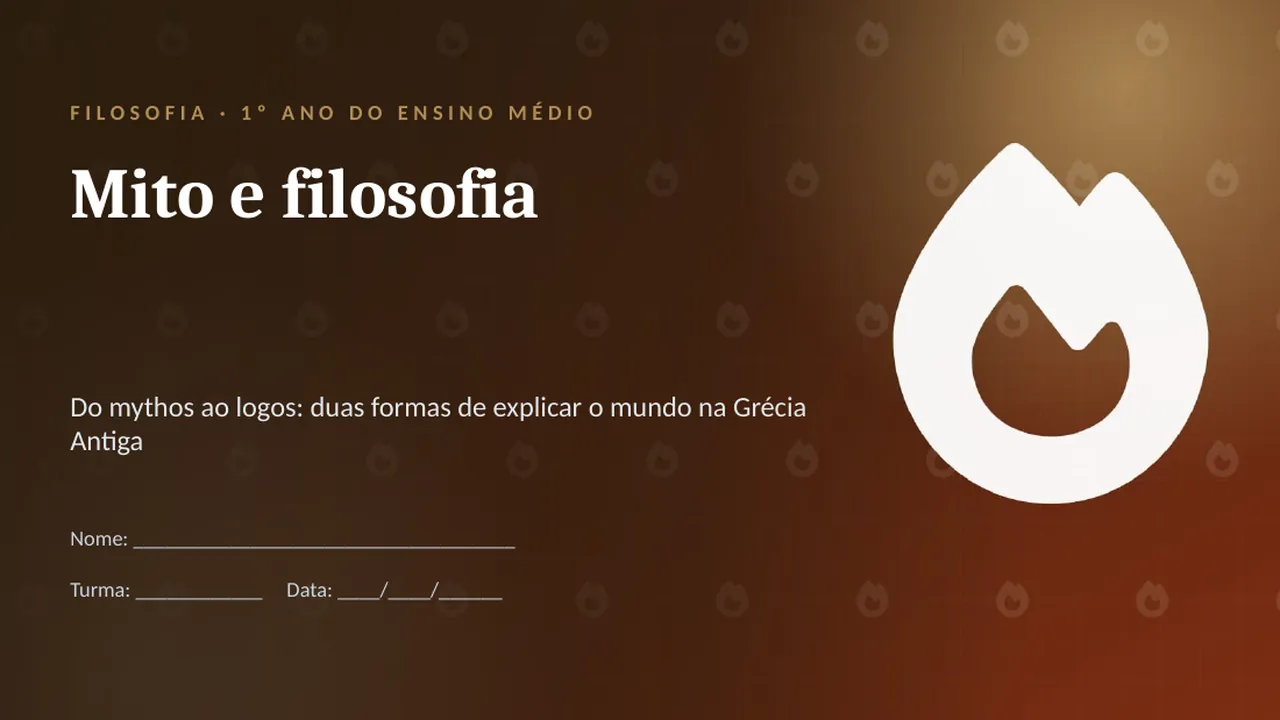 Capa da apresentação Mito e filosofia