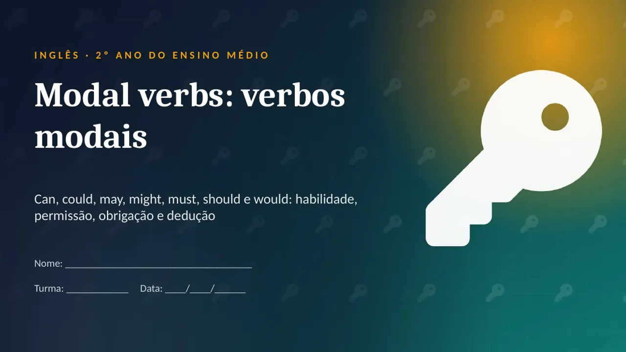 Capa da apresentação Modal verbs: verbos modais