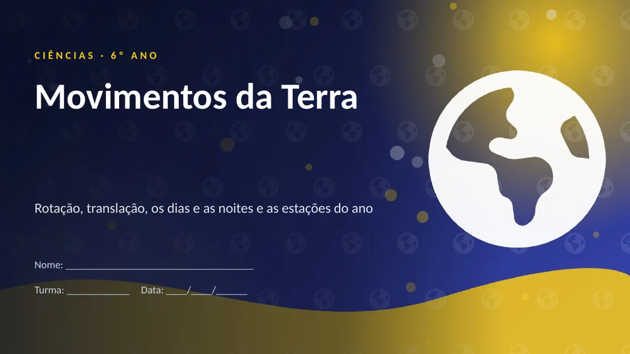 Capa da apresentação Movimentos da Terra