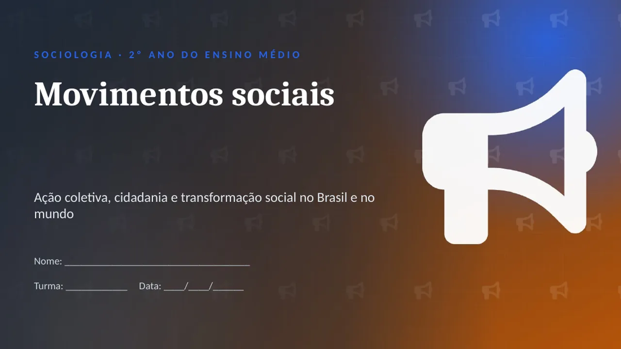 Capa da apresentação Movimentos sociais