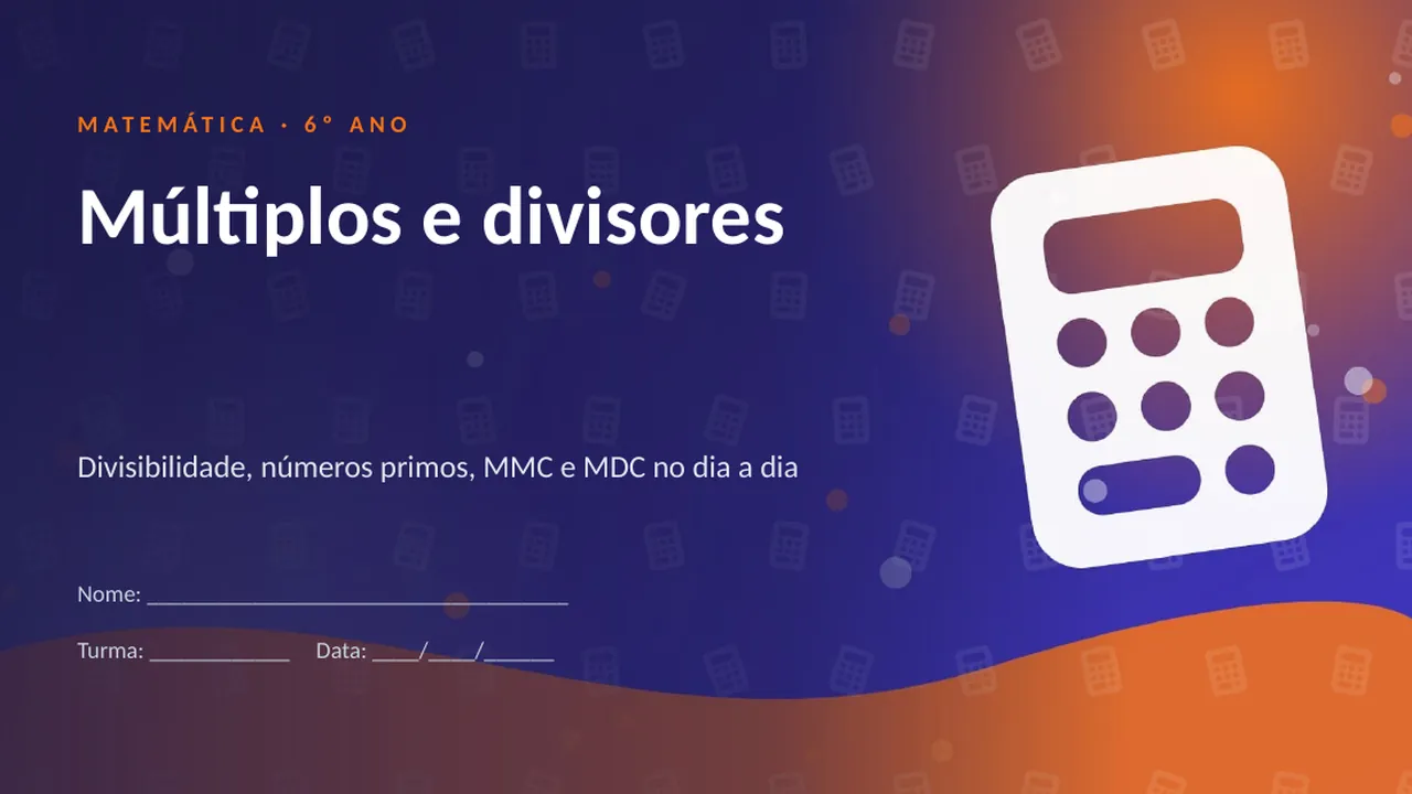 Capa da apresentação Múltiplos e divisores