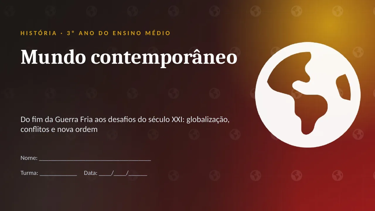 Capa da apresentação Mundo contemporâneo