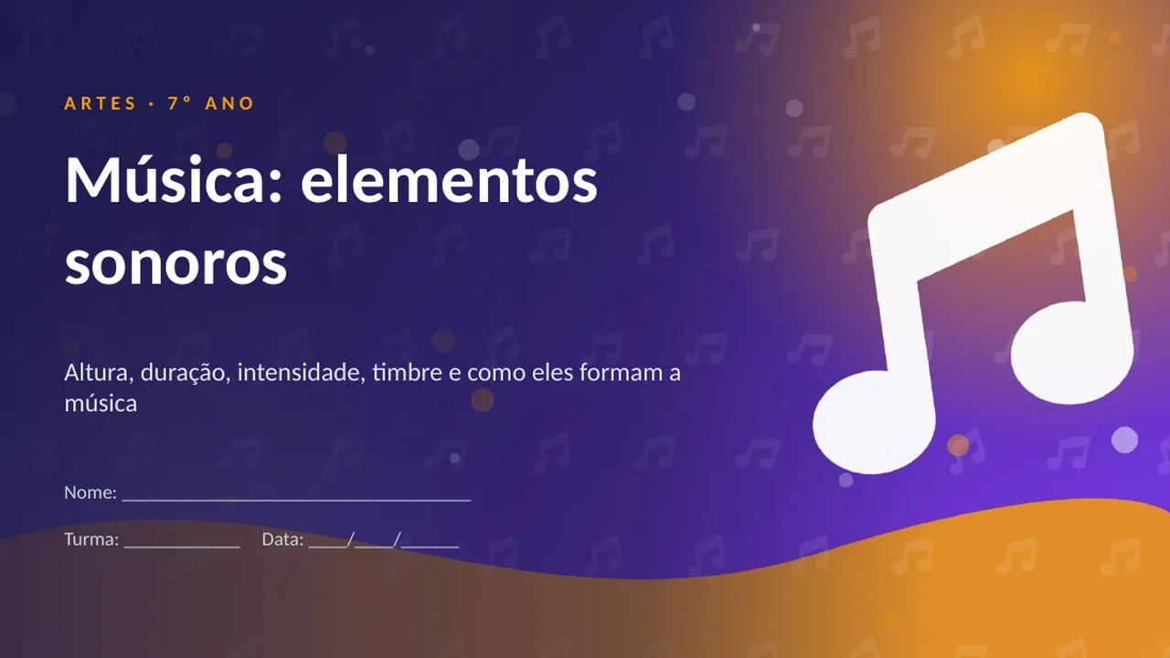 Capa da apresentação Música: elementos sonoros