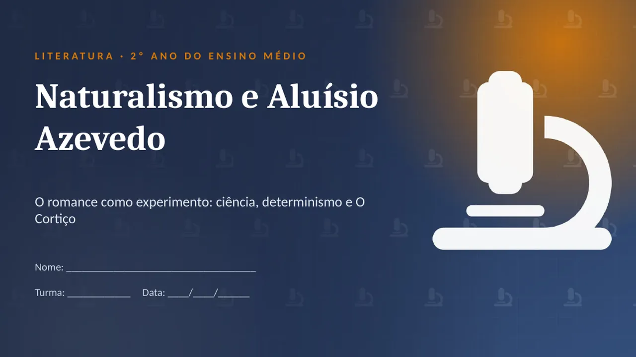 Capa da apresentação Naturalismo e Aluísio Azevedo