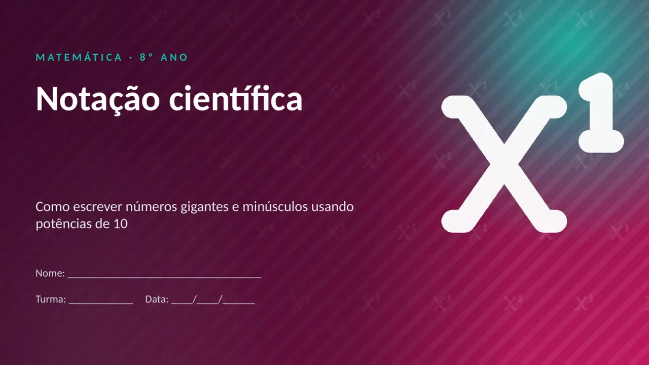 Capa da apresentação Notação científica