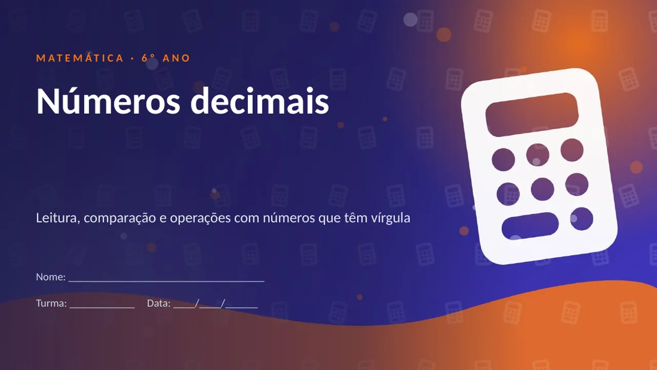 Capa da apresentação Números decimais