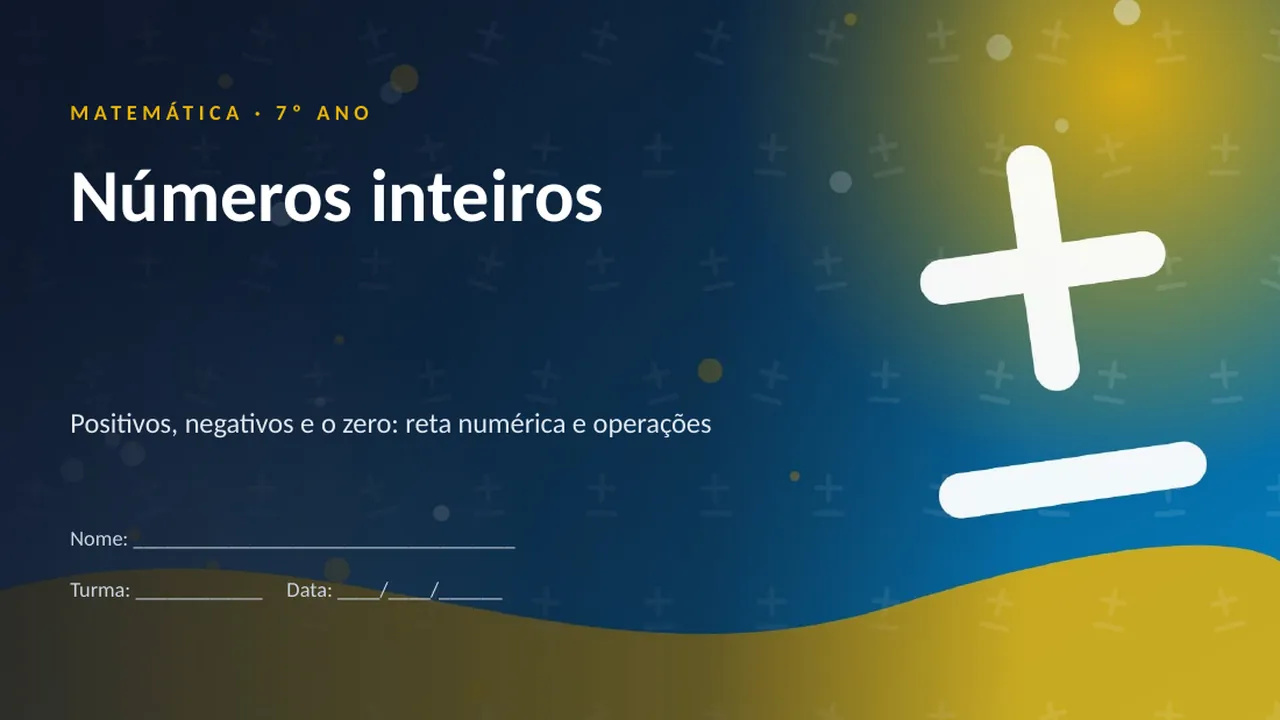 Capa da apresentação Números inteiros