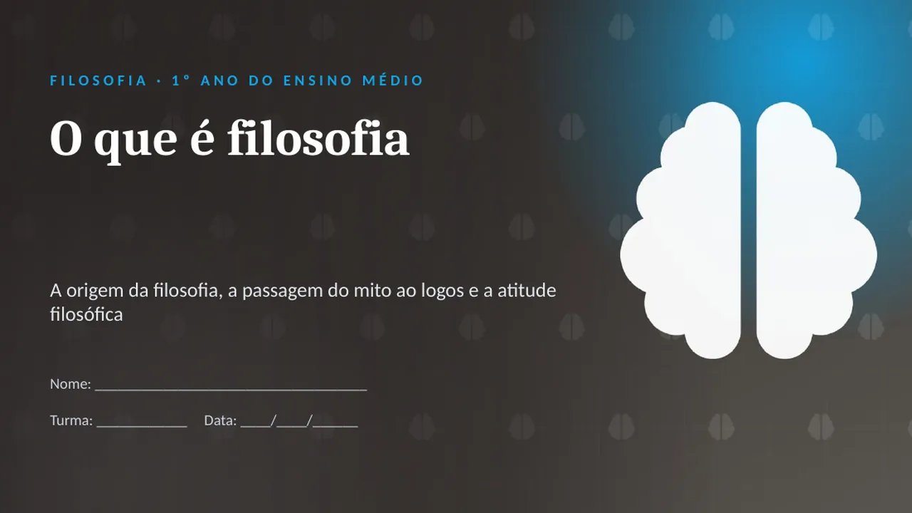 Capa da apresentação O que é filosofia